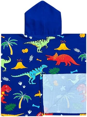 NovForth Kids Hooded Beach Towel Mermaid Design for Boys Girls