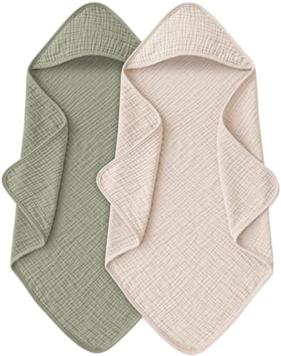 MairMore Muslin Baby Towels with Hood 32x32 Inches