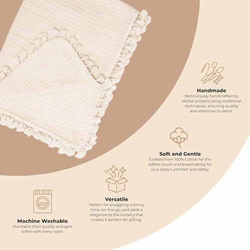 Crane Baby Birch Waffle Knit Blanket 36 x 36