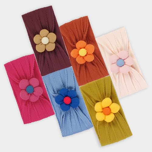 6 Pcs Handmade Flower Headbands for Baby