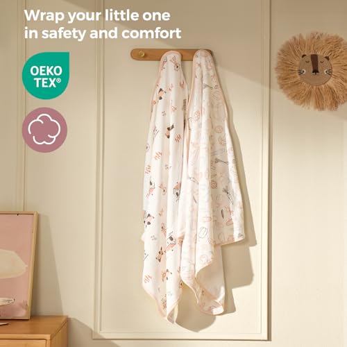 Momcozy Best Wishes Baby Towel Set with Hood - Soft Absorbent