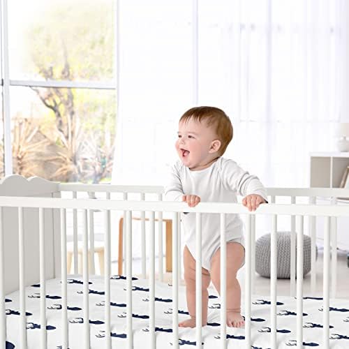 Sweet Jojo Designs Navy Blue Deer Print Crib Sheet Set 2pc
