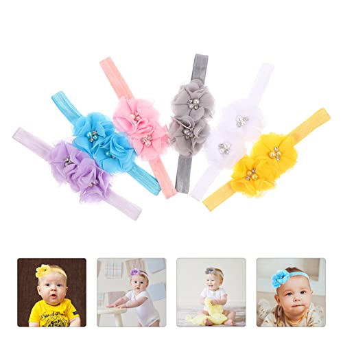 DECHOUS 6Pcs Flower Headbands for Baby Hair Ties
