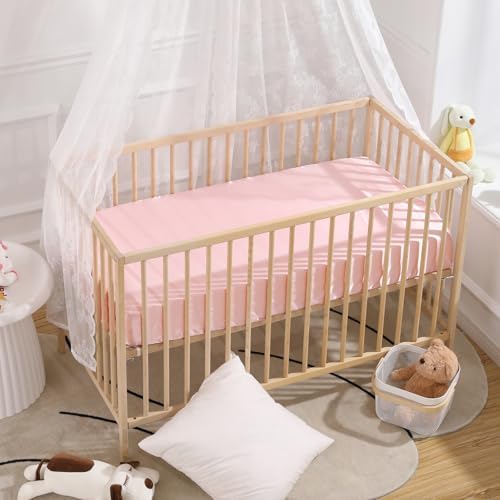 Satin Crib Sheets for Baby Girls 2 Pcs Set - Pink Lavender