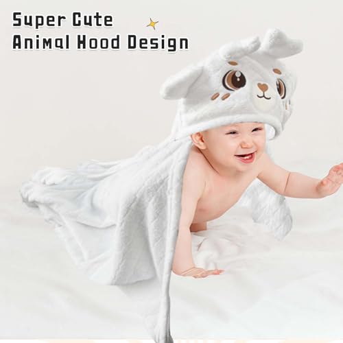 Fubanray Toddler Bath Towel with Hood 2-Pack 1