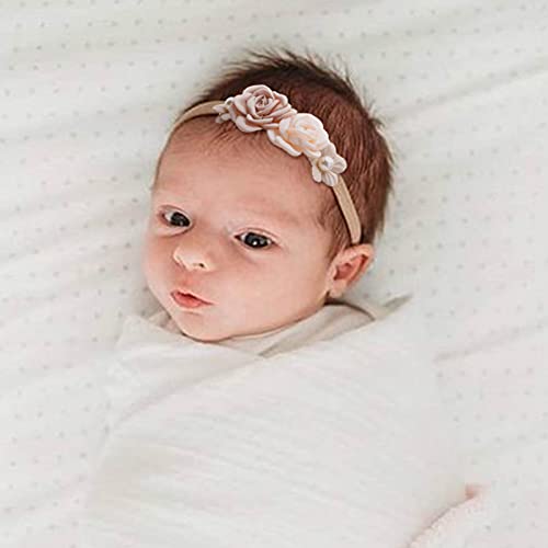 Baby Girl Headbands 3pcs Flower Crown Elastic Hairbands