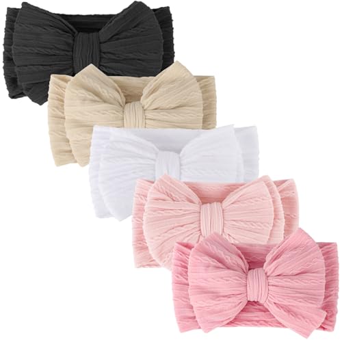 DRESHOW BQUBO 5 Pack Baby Headbands with Bows