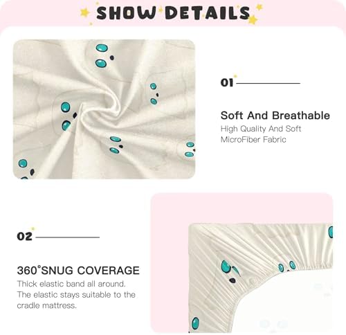 Qilmy Cartoon Ghosts Crib Sheet for Babies
