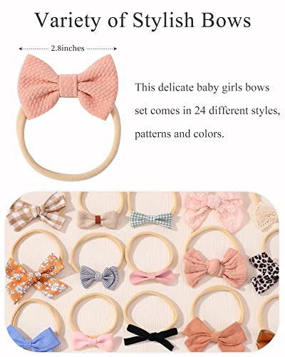 20pcs Baby Headbands with Bow Elastic Hairband