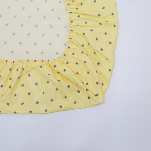 100 Cotton Crib Bedding Set Blue 3 Pcs for Baby Boys Girls
