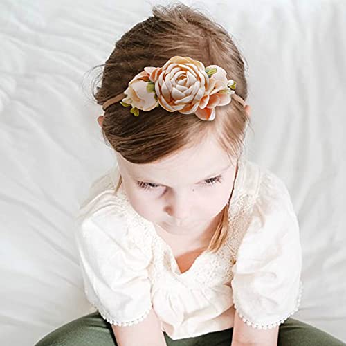 Baby Girl Headbands 3pcs Flower Crown Elastic Hairbands