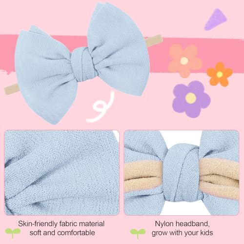 4PCS Ewaycom Baby Bow Headbands for Newborns and Toddlers