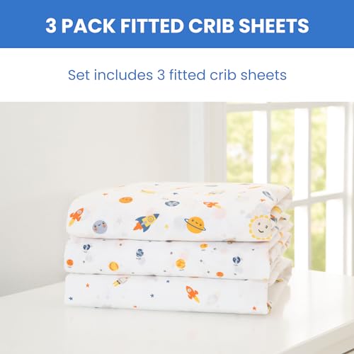 Delta Children 3-Pack Fitted Crib Sheets - Space Exploration Design