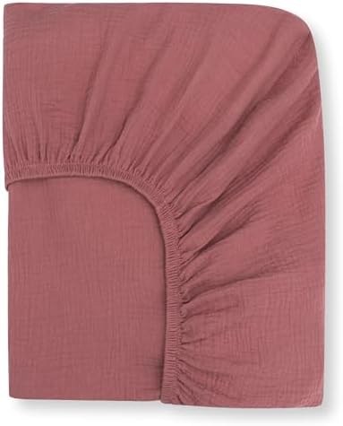 Noras Nursery Organic Cotton Muslin Crib Sheets - Rose 1