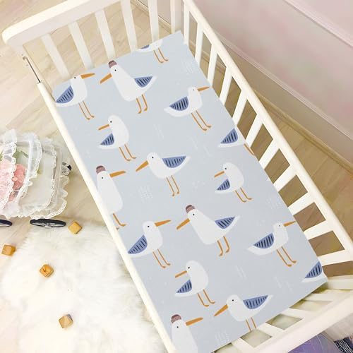 Qilmy Seagulls Crib Sheet - Soft Breathable for Baby