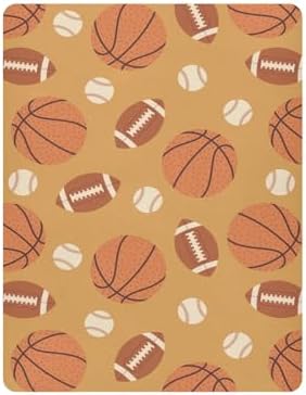 KICPOAY Ball Retro Sports Brown Crib Sheets
