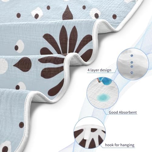 PaChyLuu Snowflake Mandala Baby Hooded Towel 35x35 Inch