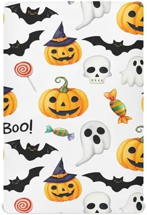 Qilmy Halloween Pumpkins Fitted Crib Sheet for Baby