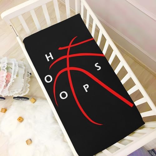 XUWU Basketball Print Crib Sheets for Standard Mattress