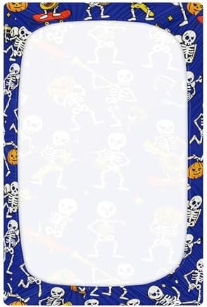 Qilmy Halloween Skull Crib Sheet for Baby
