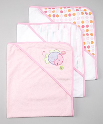 Spasilk 3 Pack Hooded Towel Set for Baby Pink