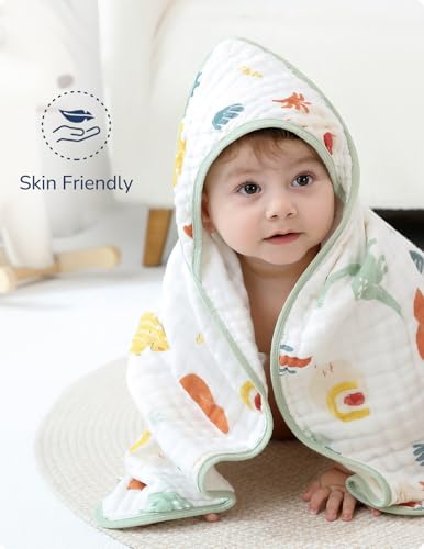 USBettas Muslin Baby Hooded Towel 2 Pack