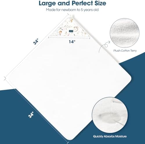 GRSSDER 2 Pack Baby Hooded Towels for Newborn