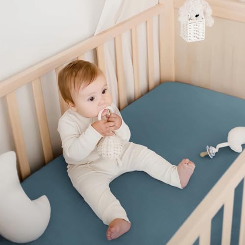 GRSSDER Mini Crib Sheets 2 Pack Ultra Soft Stretchy