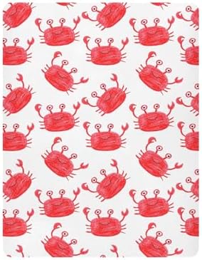Qilmy Red Cute Crabs Crib Sheet for Babies