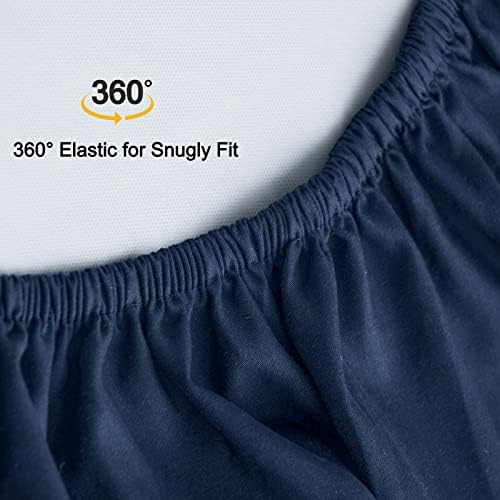 Davids Kids Waterproof Crib Sheets 2 Pack Navy Blue Highclass Grey