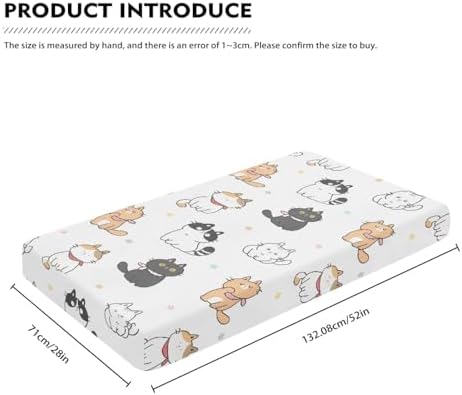 Winpema Cat Flower Fitted Crib Sheet 28x52