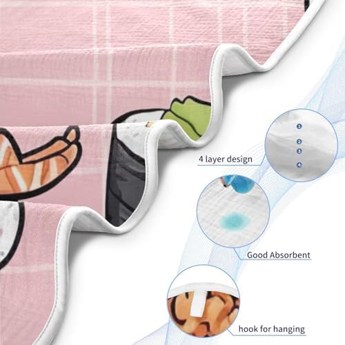 PaChyLuu Sushi and Cats Hooded Towel for Babies