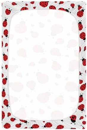 ALAZA Cute Red Ladybug Crib Sheet for Baby
