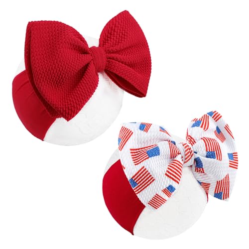 YanJie 4th of July Baby Headband Set - 2 PCS Stretchy Bows