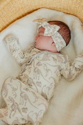 Copper Pearl Jurassic Park Fossils Baby Headband Bow