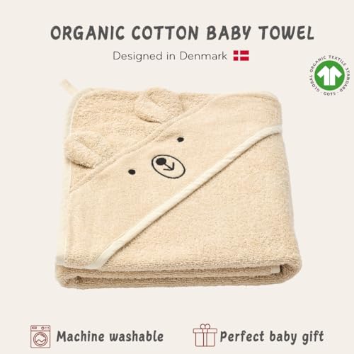 Huxie Baby Hooded Towel Organic Cotton Bear Design