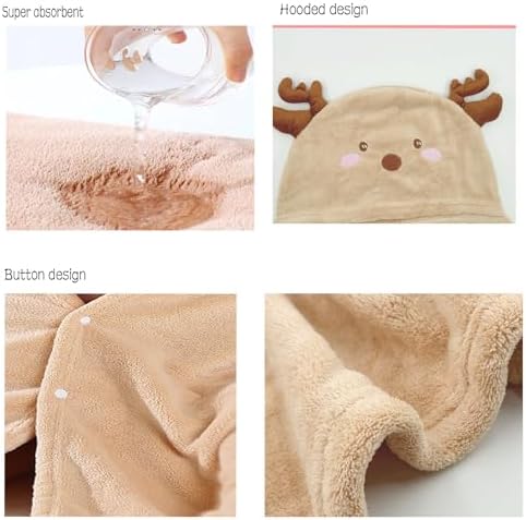 IFaryMes Toddler Bath Towel with Hood Deer Pattern