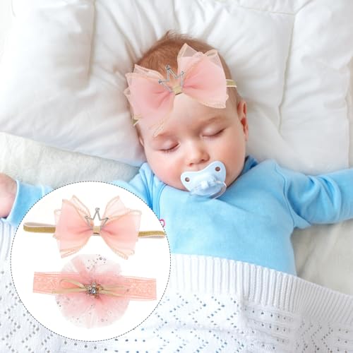 CHICAMPERA 2Pcs Headband Newborn Crown Photo Accessories