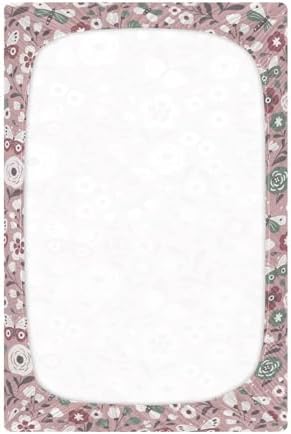 White Flowers Butterflies Pink Fitted Crib Sheets for Baby Toddler