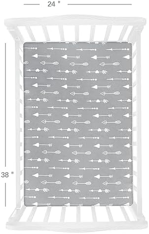 Biloban 4-Pack Mini Crib Sheets - Grey and Pink Microfiber