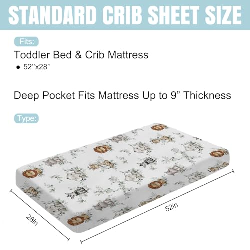 Hwmmbh Baby Jungle Safari Crib Sheet Set