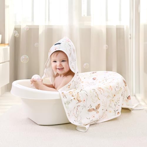 GRSSDER 2 Pack Baby Hooded Towels for Newborn