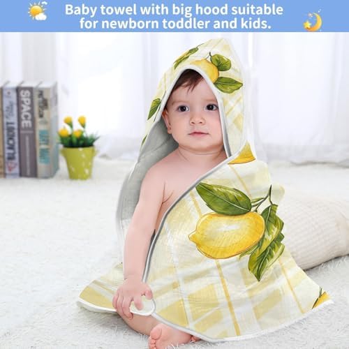 BOESI Graffiti Lemon Baby Bath Towel 35x35 Inches