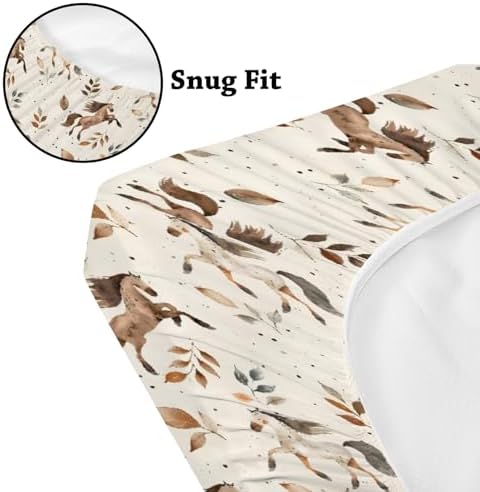 KuphiL10C Farm Animals Horse Baby Crib Sheet 28x52