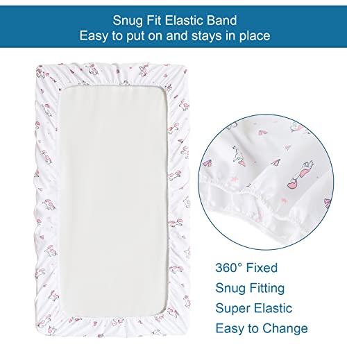 SPRINGSPIRIT Girl Crib Sheets 2-Pack Soft Breathable