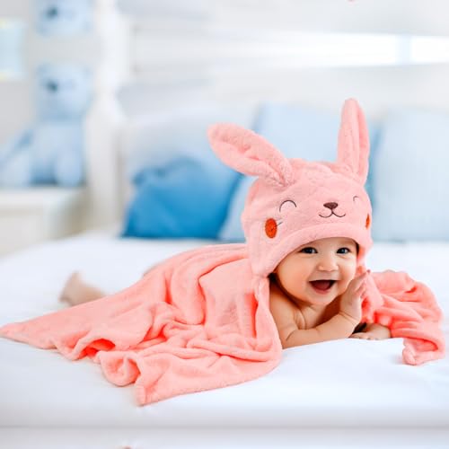 FUBANRAY Toddler Bath Towel 2-Pack Hooded with Cute Animal Design
