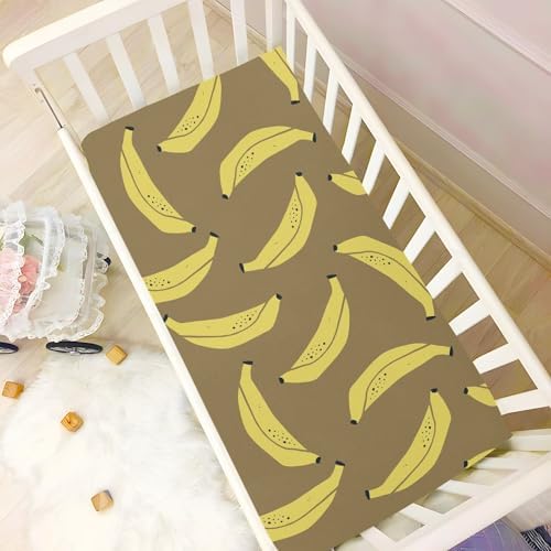 Tropical Banana Doodle Crib Sheets for Baby