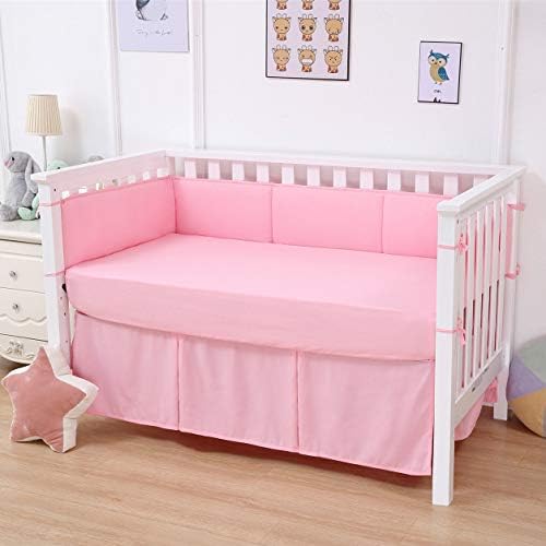 Belsden 3 Pack Crib Sheets Set Light Purple Pink White