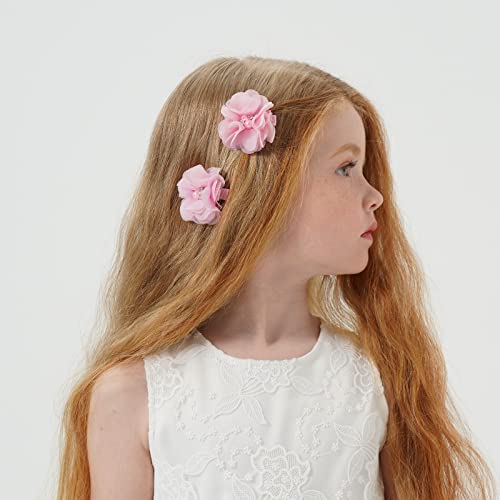 30pcs Baby Girls Flower Hair Clips Chiffon Barrettes