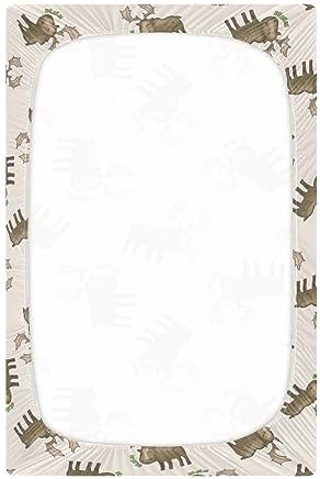 Burbuja Moose Cartoon Crib Sheet Soft Breathable Fitted 28 x 52 in